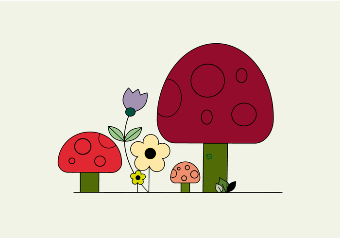 Free Mushrooms Vector