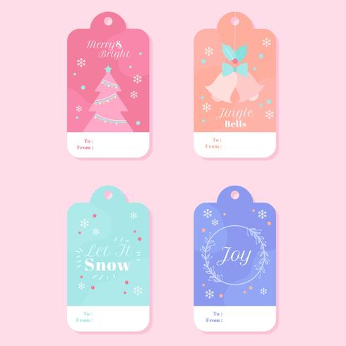 Holiday Gift Tags Vector