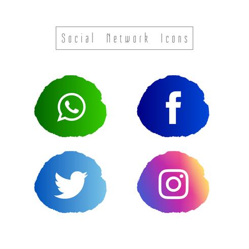 Abstract social network icons set vector