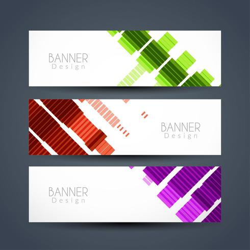 Conjunto de banners con estilo moderno abstracto vector