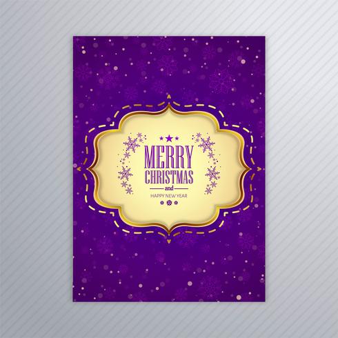 Beautiful merry christmas card poster with brochure template bac vector