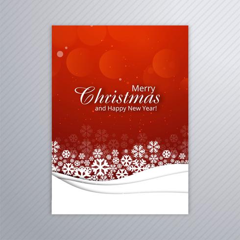 Beautiful merry christmas card poster with brochure template bac vector