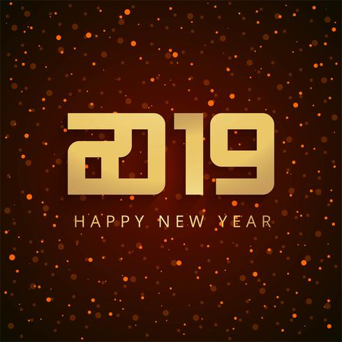 Elegant colorful shiny 2019 happy new year card design vector