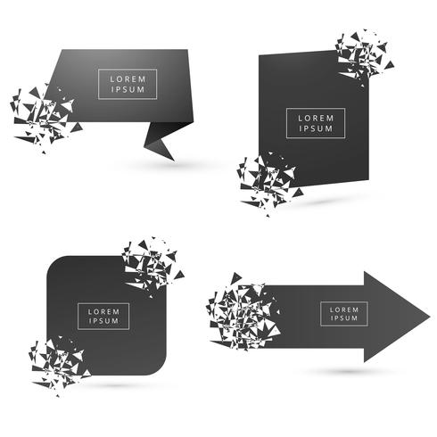 Beautiful Broken modern banner different set vector