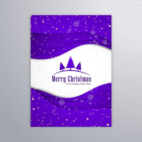 Beautiful merry christmas card poster with brochure template bac vector