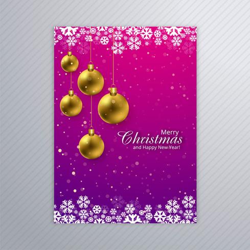 Beautiful merry christmas card poster with brochure template bac vector