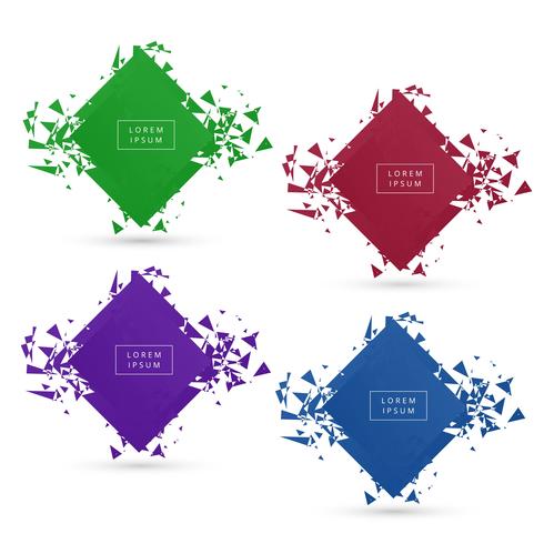 Beautiful Broken modern banner colorful set design  vector