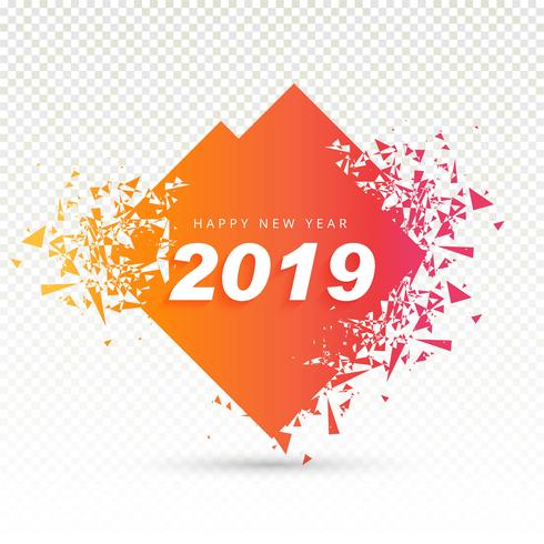 2019 feliz año nuevo fondo diseño creativo vector