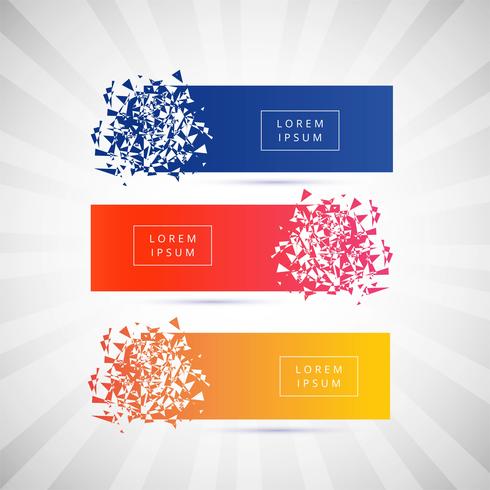 Beautiful Broken banner colorful set vector