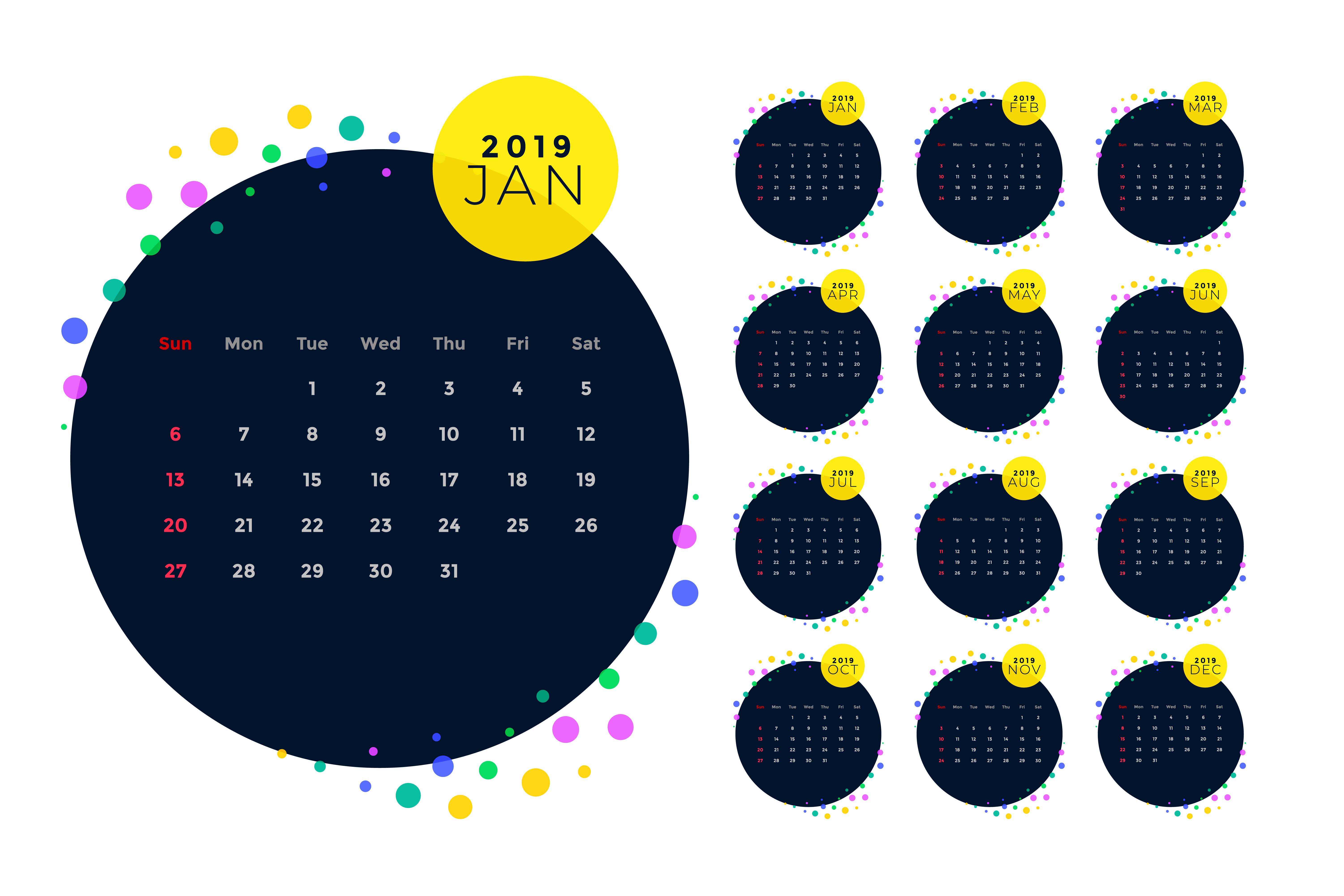 Creative Calendar Design Template Of 2019 New Year Download Free creative-calendar-design-template-of-2019-new-year-download-free