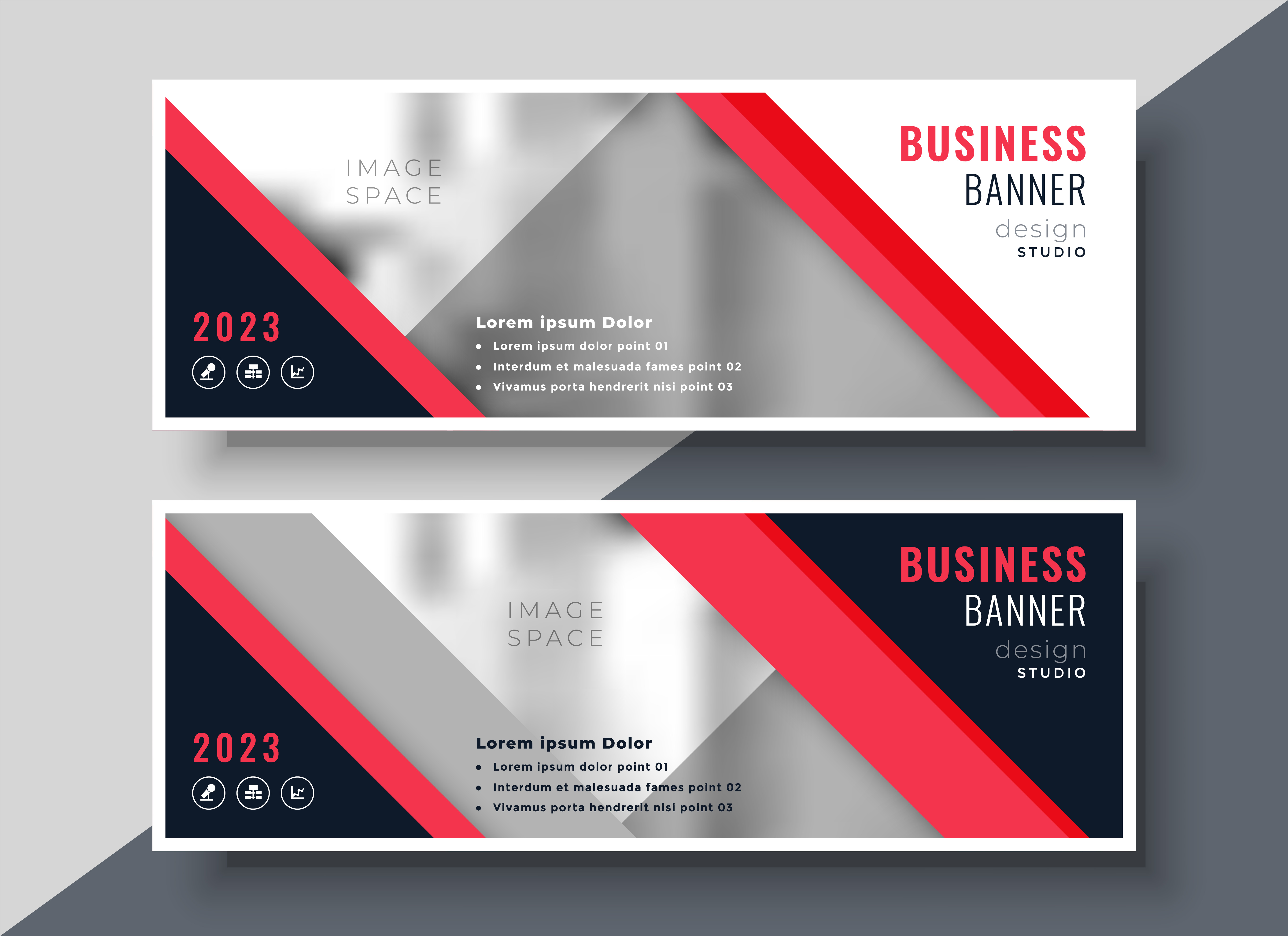 red theme business banner  or presentation template design  