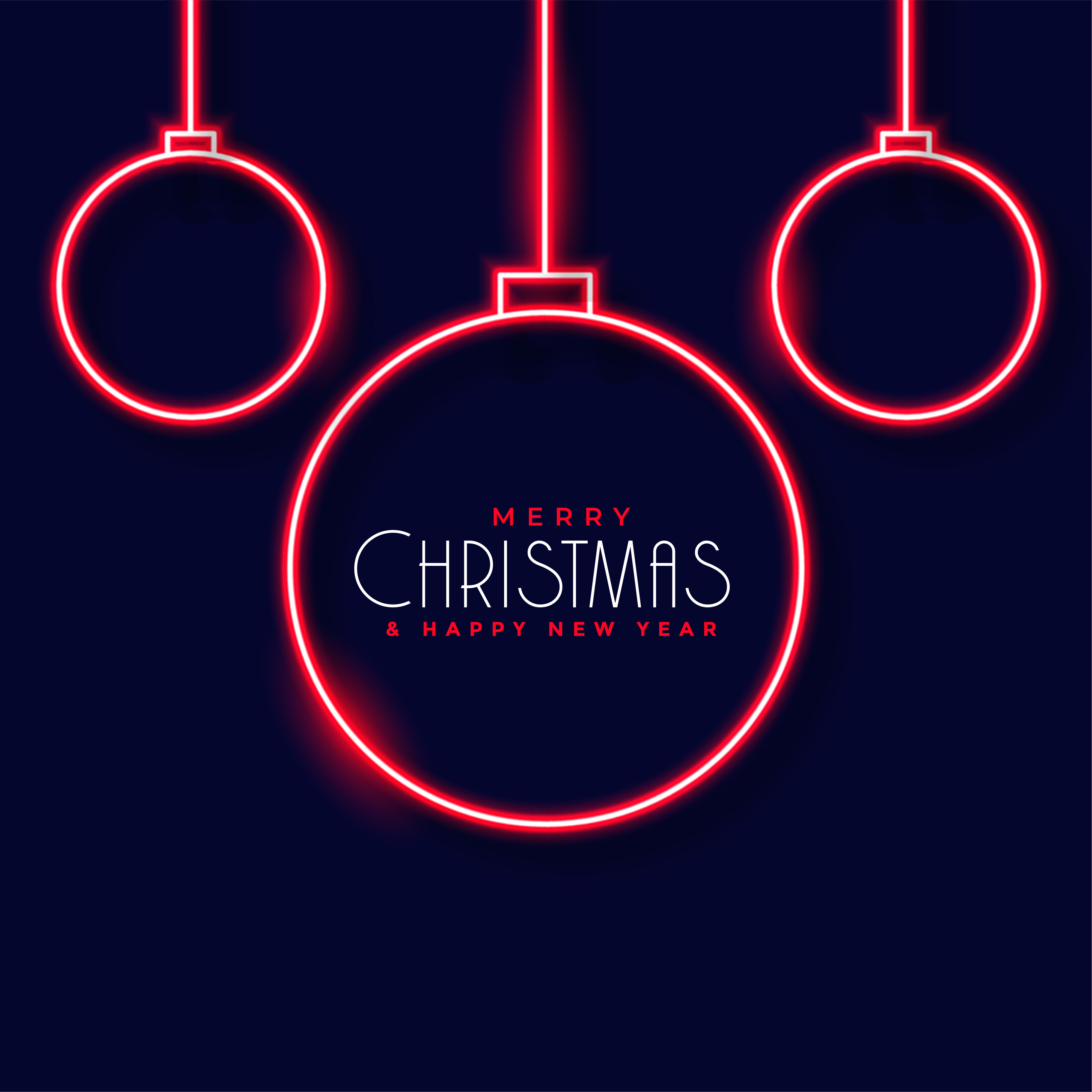 neon christmas balls decoration background - Download Free Vector Art