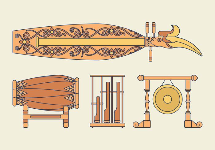 Musical Instruments Knolling vector