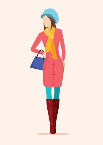 Model in winter outfit vector