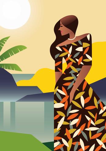 Woman In Kaftan vector