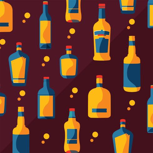 Bourbon Bottles Pattern Vector Design
