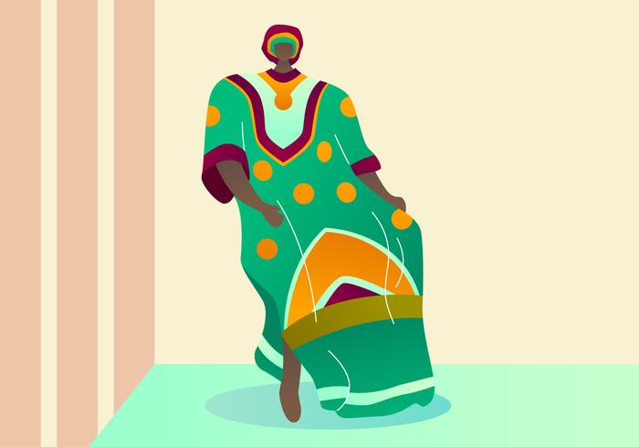 Beatiful Woman In Kaftan Vectors