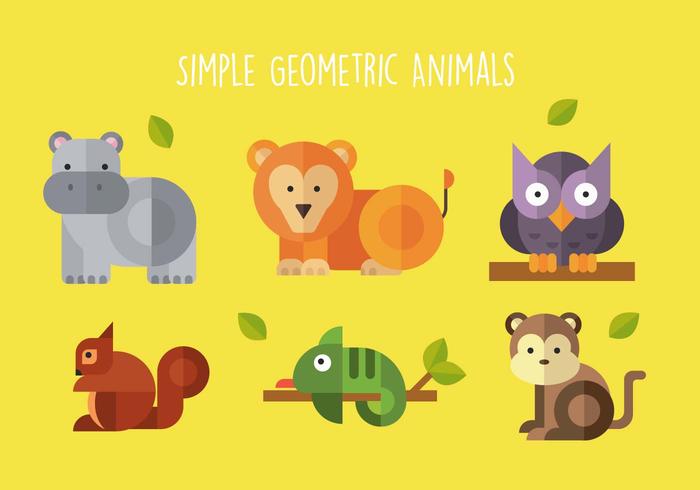 Forma geométrica simple animales vector