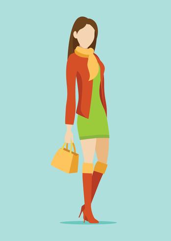 Model in Winter Outdoors vector