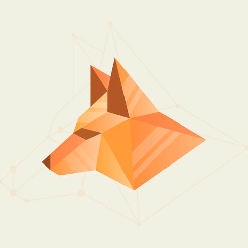 Forma plana geométrica de Fox Simple ilustración vectorial vector