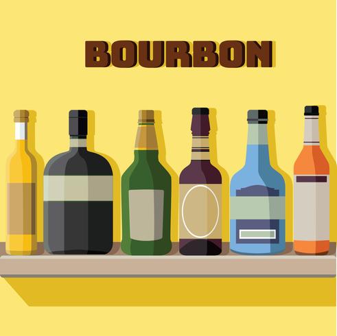 Diseño vectorial de botellas de borbón vector