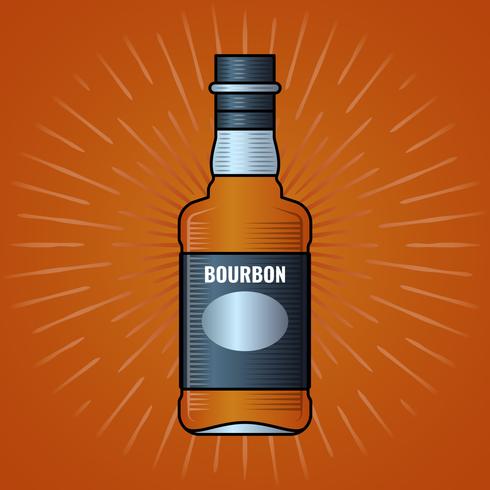 Etiqueta de la botella de whisky grabado ilustración vintage vector