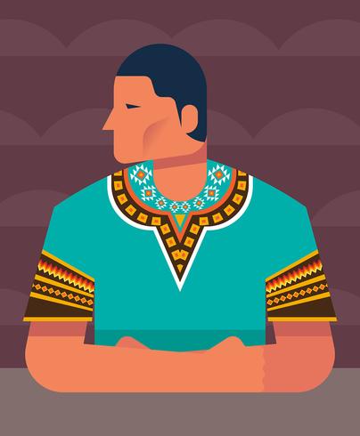 Hombre en la ilustración de Dashiki vector