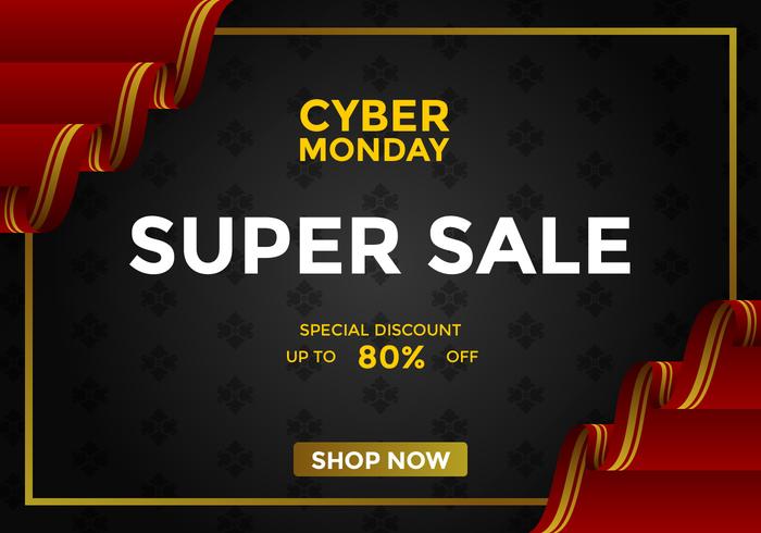 Cyber Monday Super Sale Social Media Post Vector