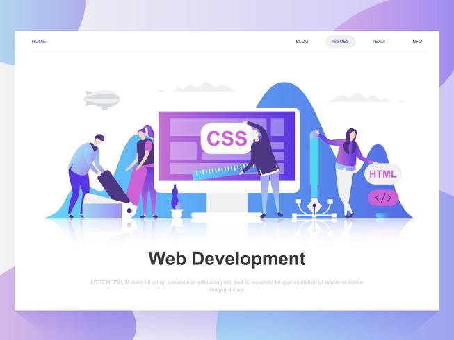 Web development modern flat design concept vector