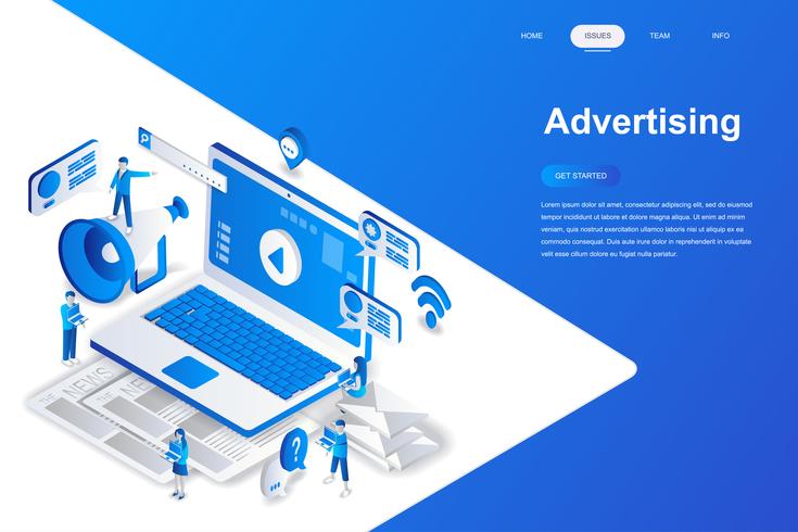 Advertising and promo isometric concept vector