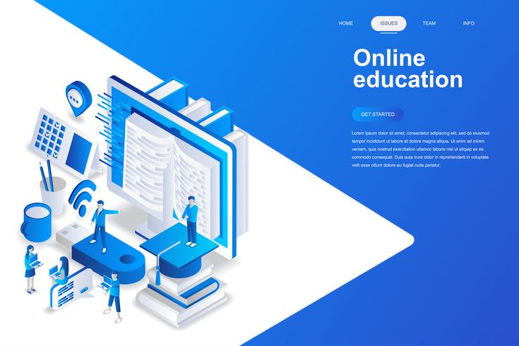 Online education modern flat design isometric concept vector