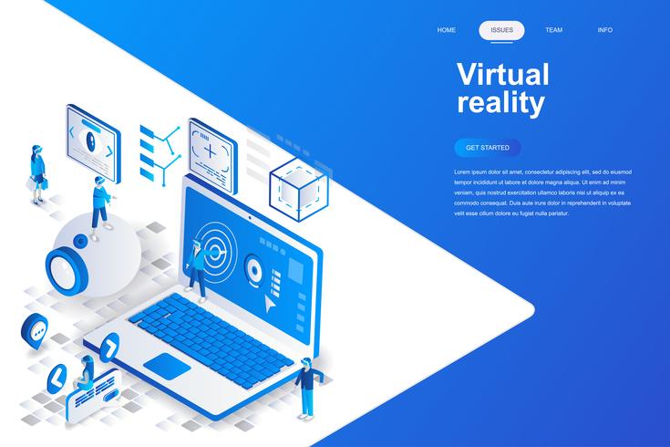 Isometric virtual augmented reality glasses vector