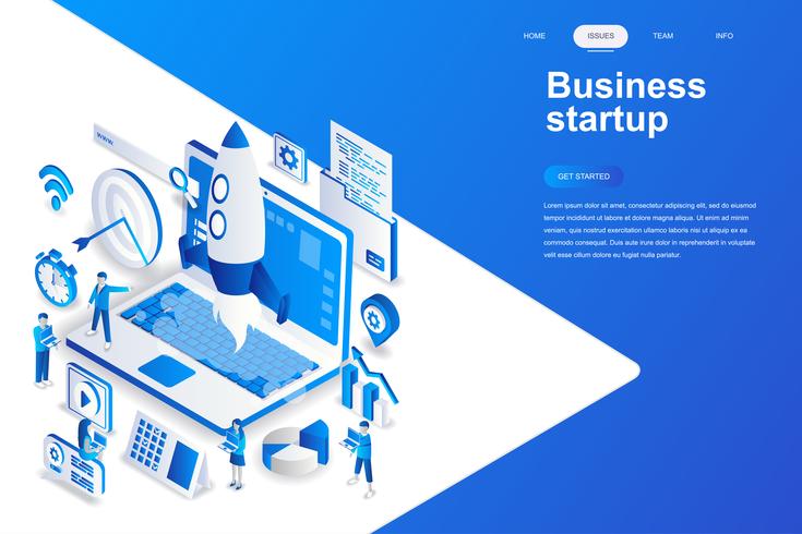 Business startup modern flat design isometric concept vector