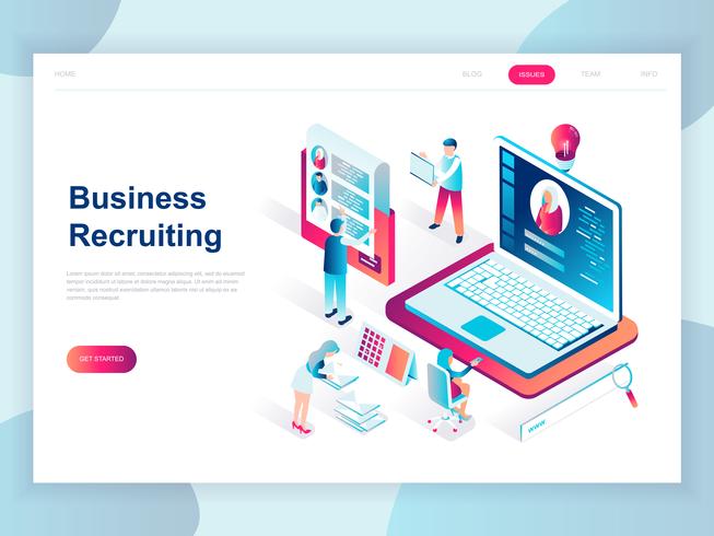Modern Isometric Business Recruiting Web Banner vector