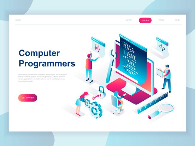 Modern Isometric Computer Programmers vector