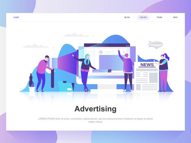 Advertising and Promo Landing Page Template vector