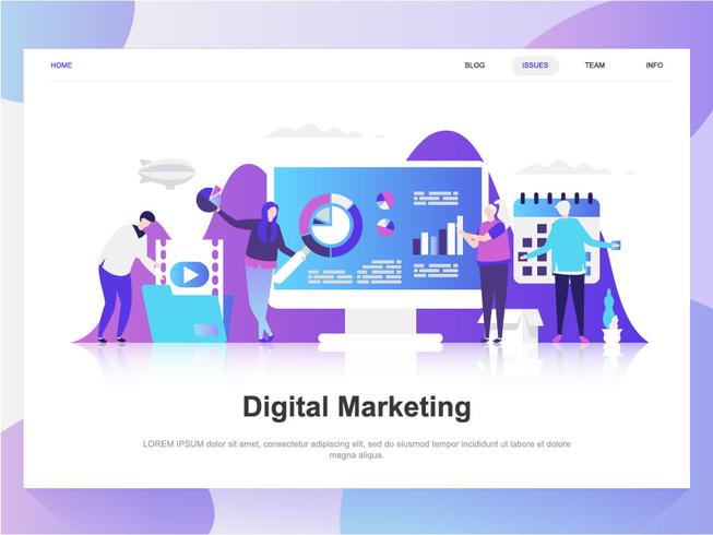 Digital Marketing Landing Page Template vector