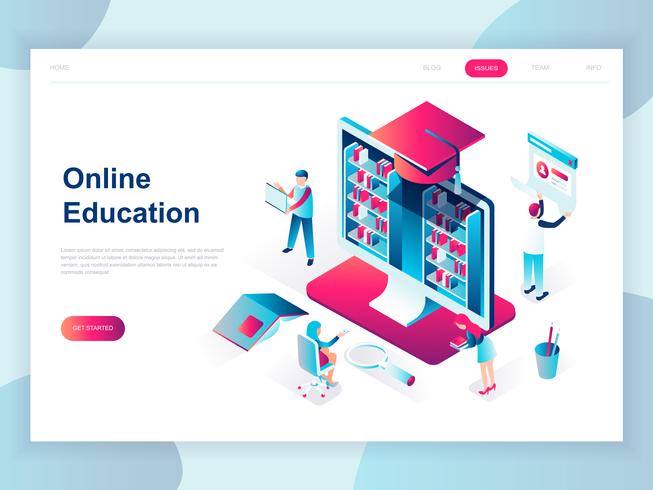 Modern Online Education Web Banner vector