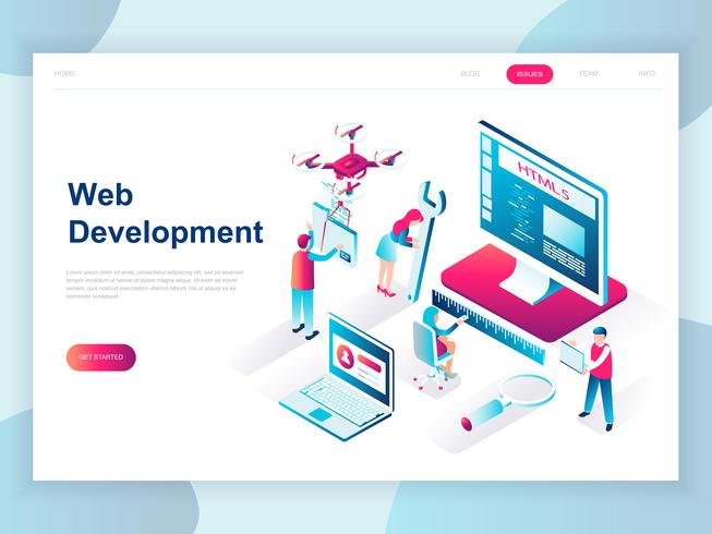 Isometric Web Development Team vector