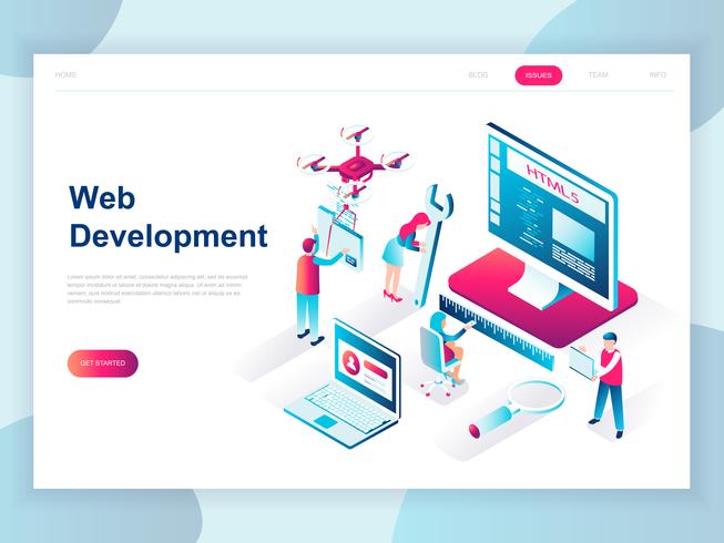 Isometric Web Development Team vector