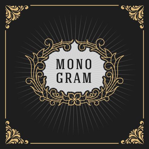 Vintage Luxury Monogram Banner Template Design vector