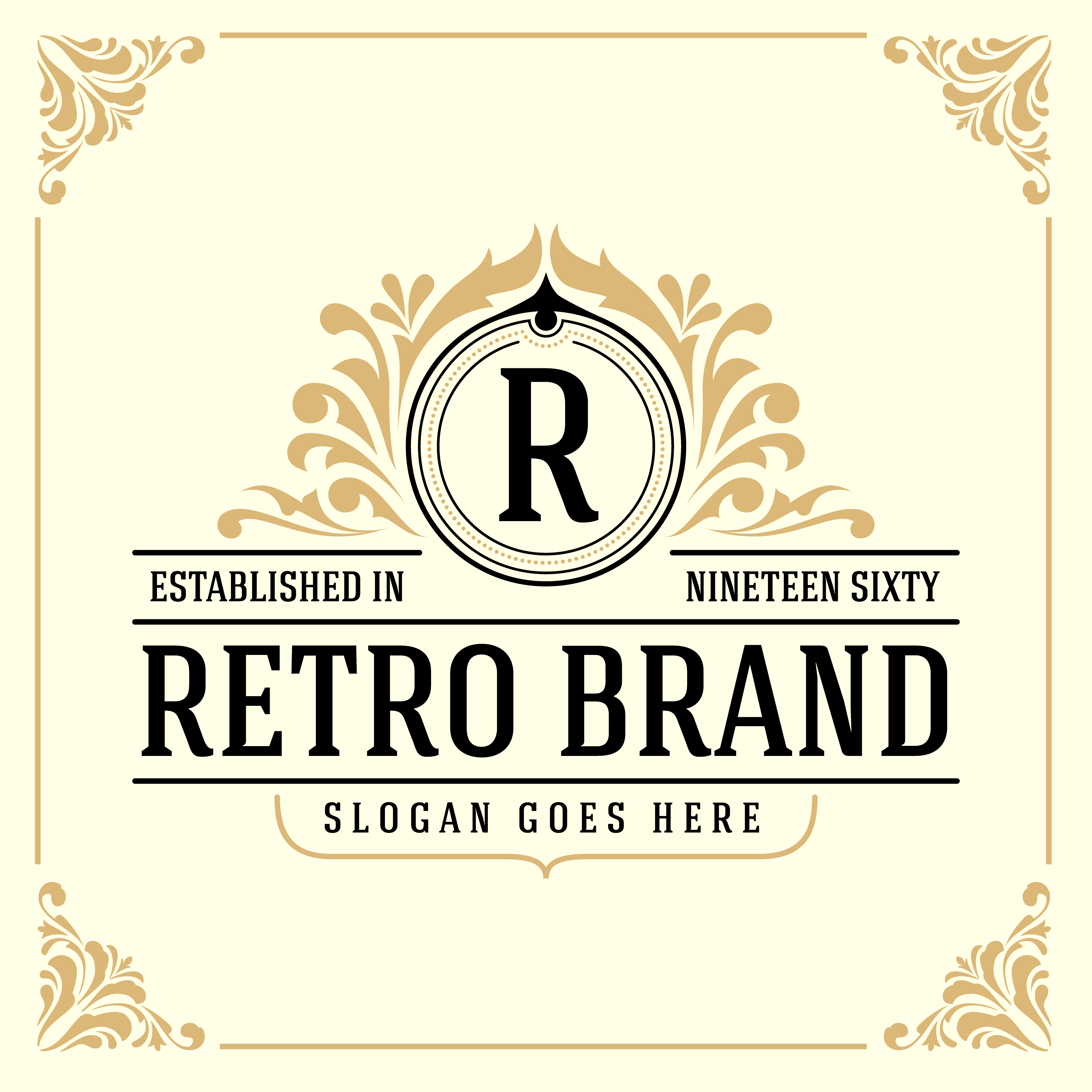 Download Vintage Luxury Monogram Logo Template - Download Free ...