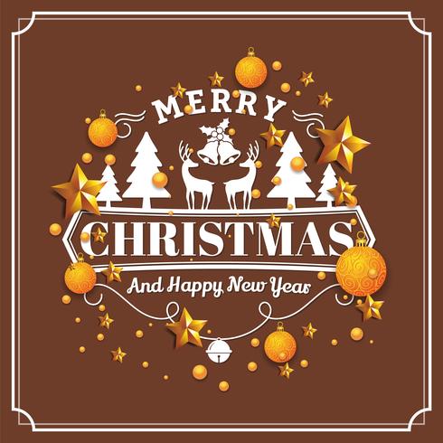 Christmas and Happy New Year Background vector