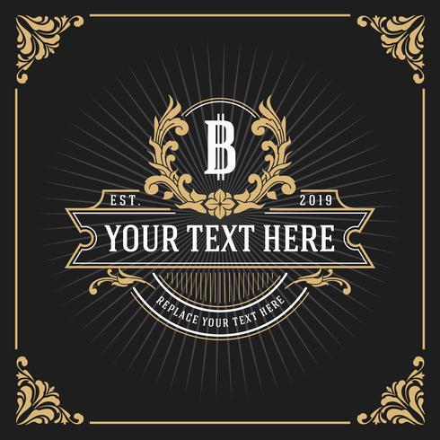 Vintage Luxury Monogram Banner Template Design vector