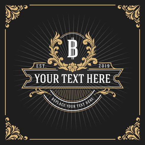 Vintage Luxury Monogram Banner Template Design vector