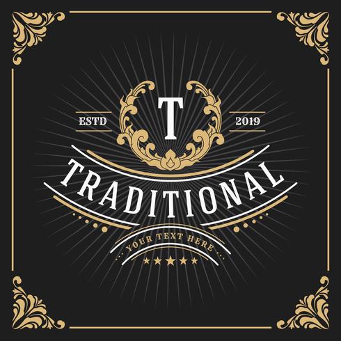 Vintage Luxury Monogram Banner Template Design vector