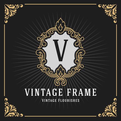 Vintage Luxury Monogram Banner Template Design vector