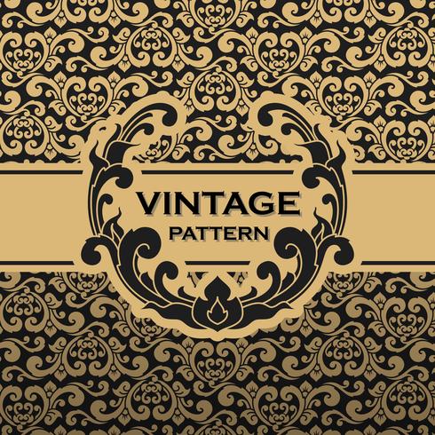 Vintage flourishes vine seamless pattern background vector