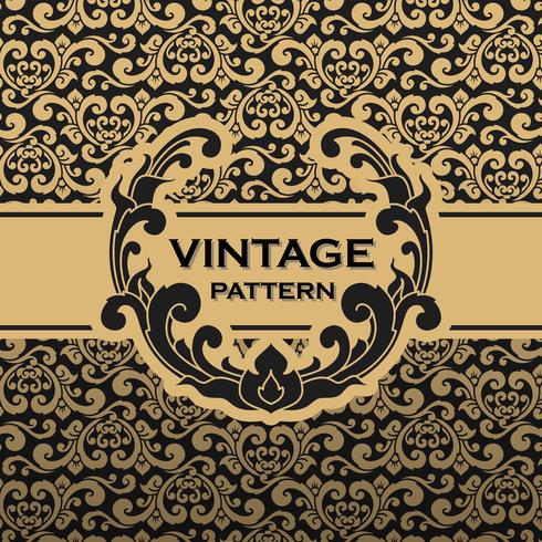 Vintage flourishes vine seamless pattern background vector