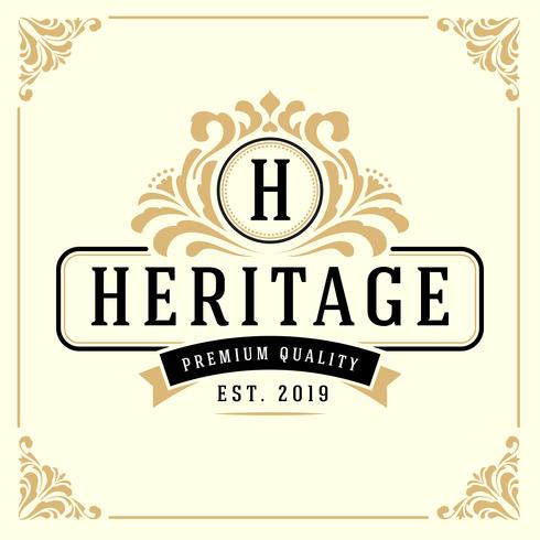 Vintage Luxury Monogram Logo Template vector
